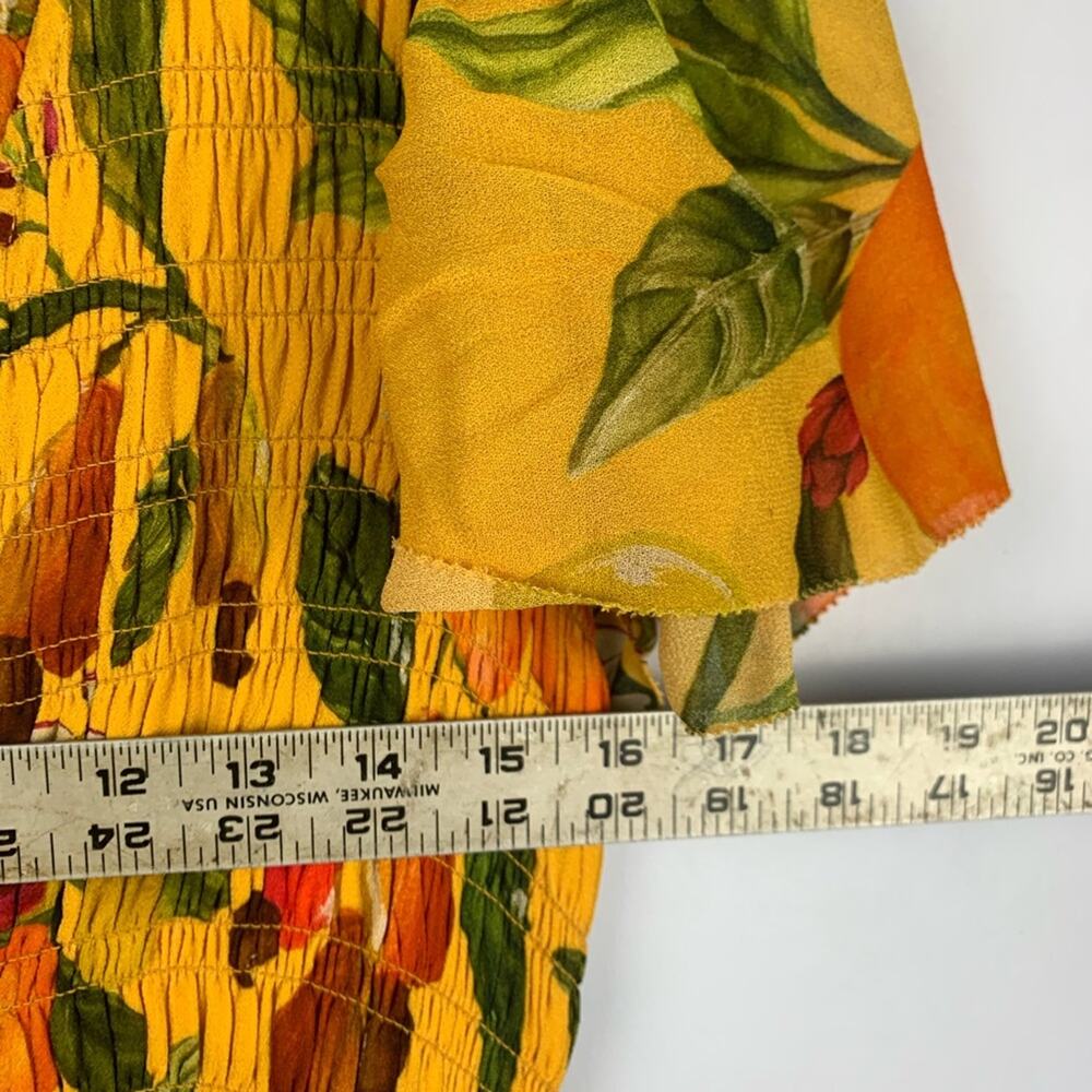 Farm Rio size small fruit lovers Yellow Floral Maxi Dress dragon fruit tropical - Picture 11 of 16